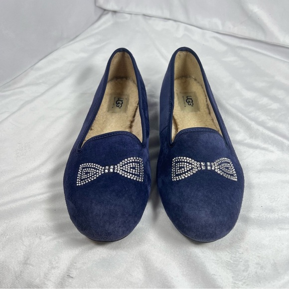Ugg Alloway Crystal Bow Ballet Flats Sz 9.5 - Picture 3 of 9